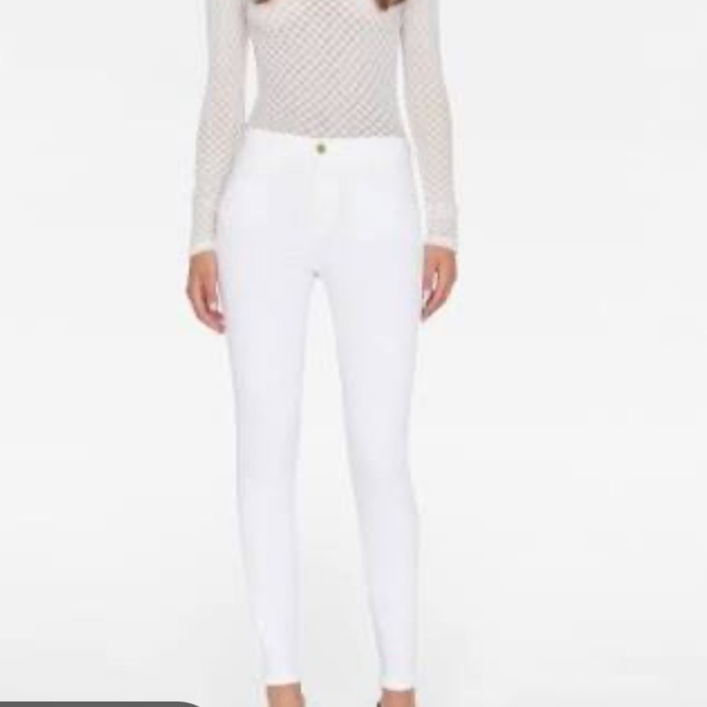 Frame white le high skinny jeans 28